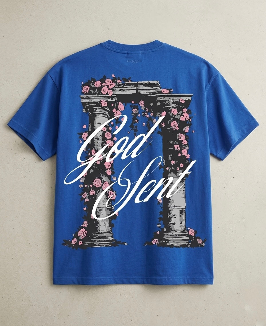 God Sent Oversized Graphic Tee – Cobalt Blue