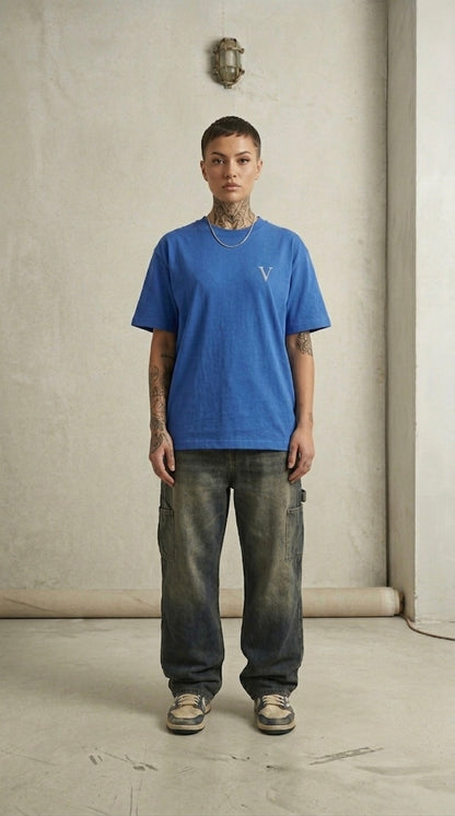 God Sent Oversized Graphic Tee – Cobalt Blue