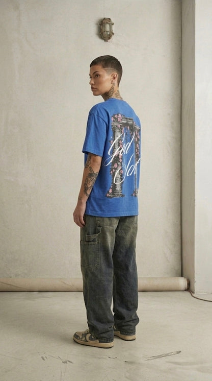 God Sent Oversized Graphic Tee – Cobalt Blue