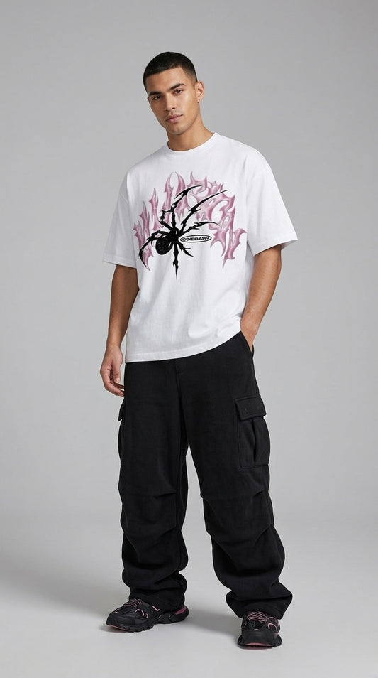 PINK SPIDER GRAPHIC TEE
