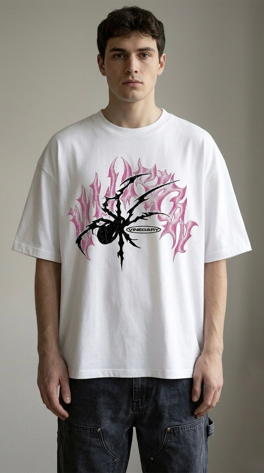 PINK SPIDER GRAPHIC TEE