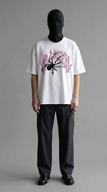 PINK SPIDER GRAPHIC TEE